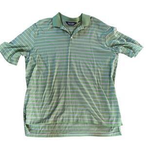 Ralph Lauren Polo Golf Mens Polo. Green with White/Purple Stripes. Size XL